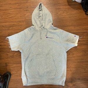 Champion short sleeve grey hoodie
